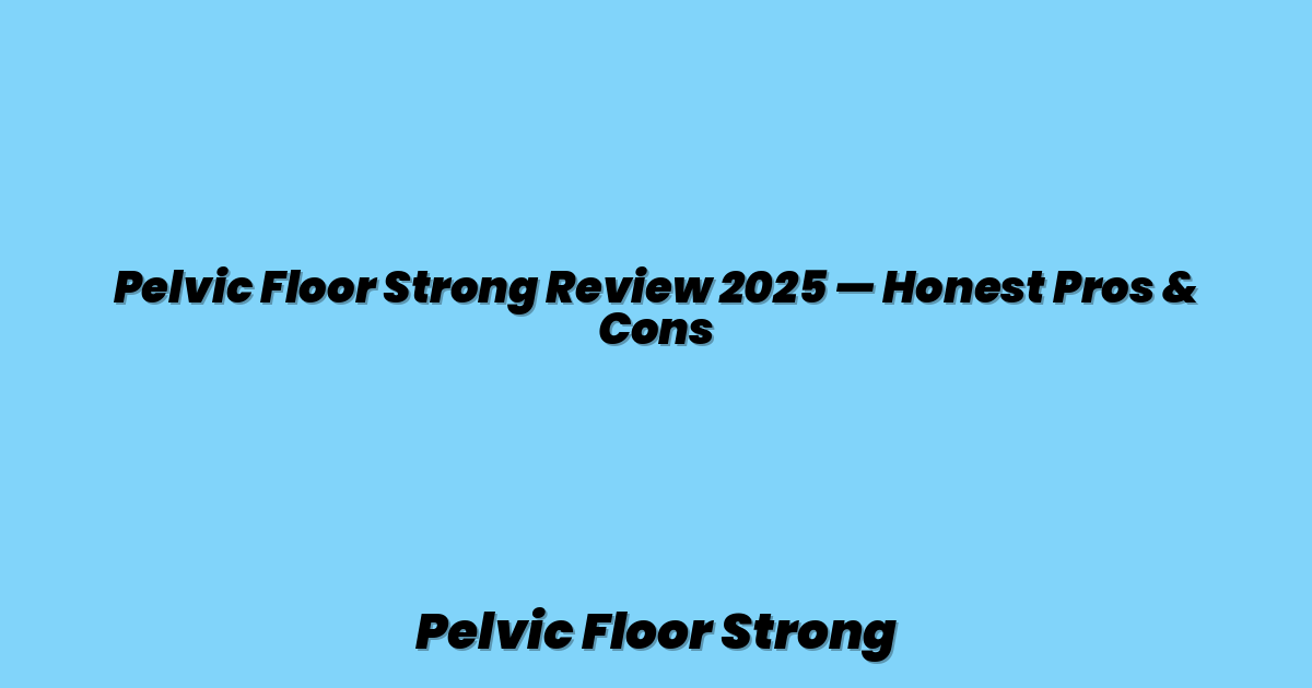 Pelvic Floor Strong Review 2025 — Honest Pros & Cons