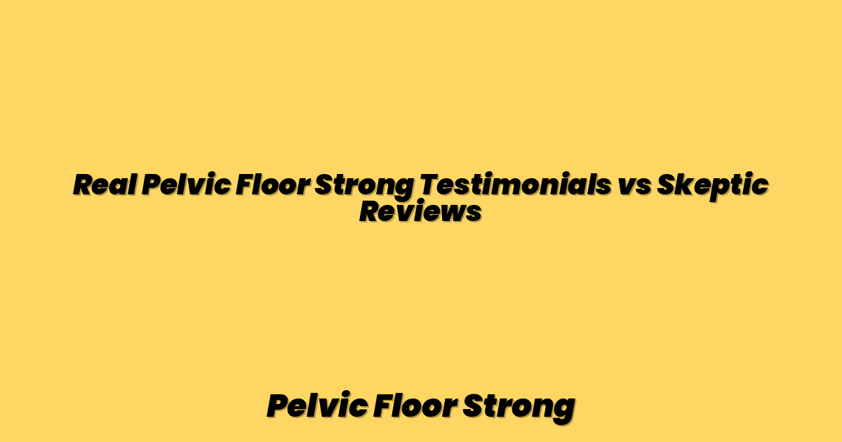 Real Pelvic Floor Strong Testimonials vs Skeptic Reviews