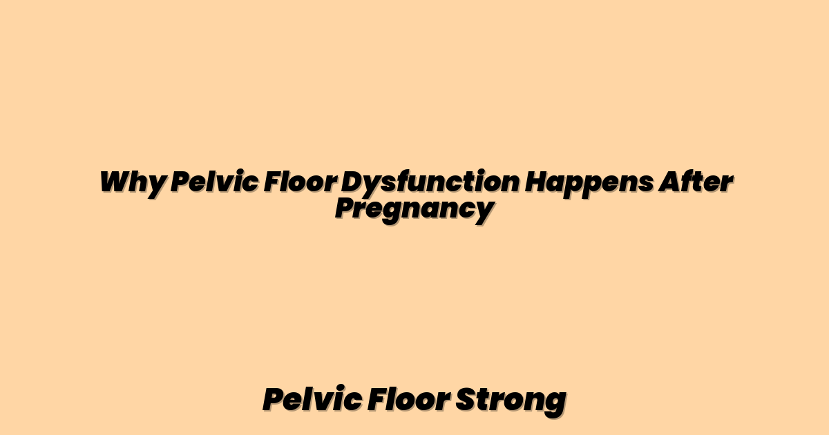 Why Pelvic Floor Dysfunction Happens After Pregnancy
